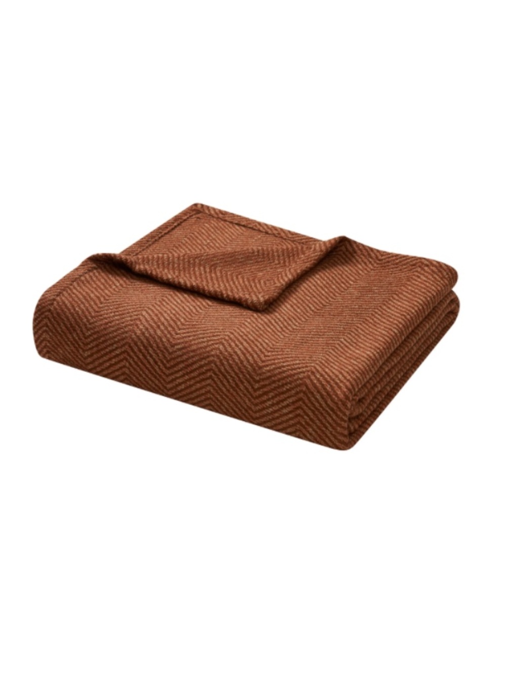 Beautiful by Drew Barrymore Rust Woven Herringbone Throw by Drew Barrymore, 50"